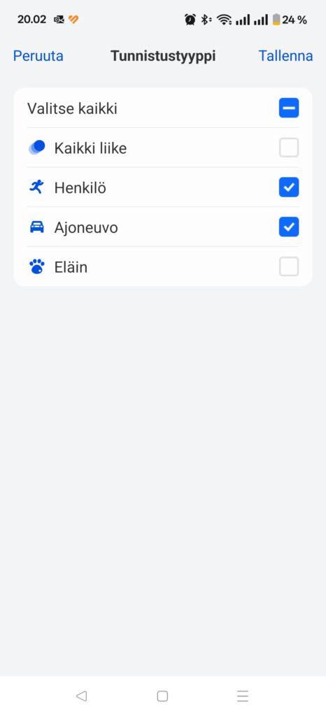 Reolink kameran liiketunnistus