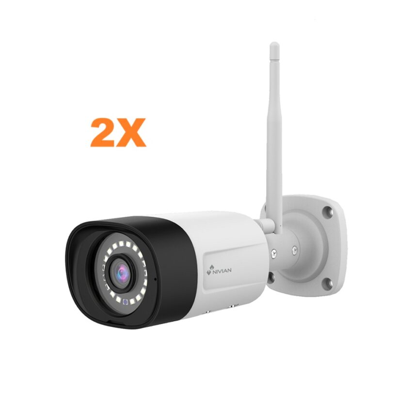 Kaksi Nivian WiFi-pakettien lisäkameraa Bullet Pro 3MP Nivian lisäkamera