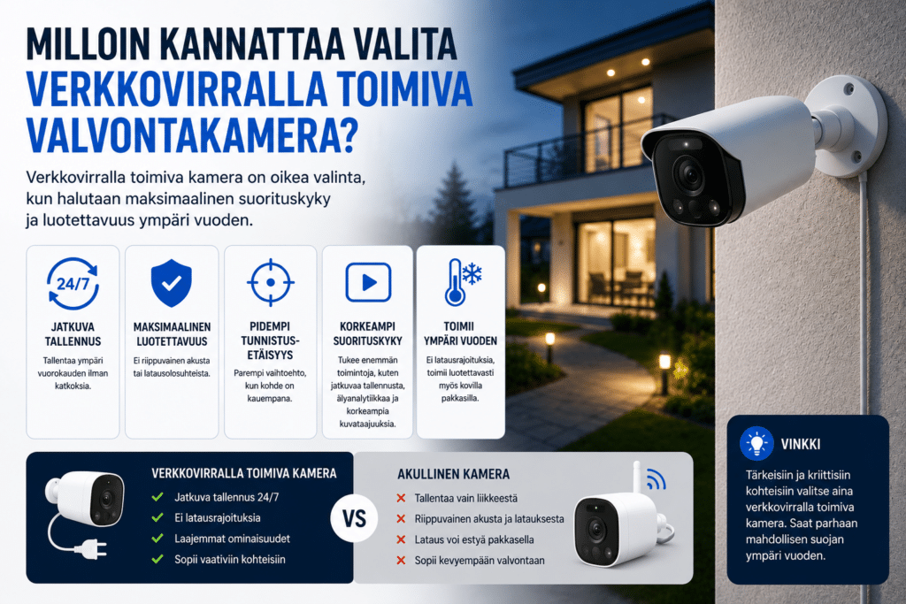 Verkkovirralla toimiva valvontakamera